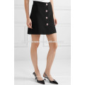 Office Lady Black A-Line Mini Summer Skirt With Button Manufacture Wholesale Fashion Women Apparel (TA0018S)